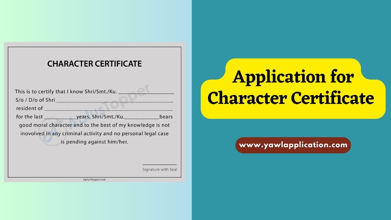 Application for Character Certificate